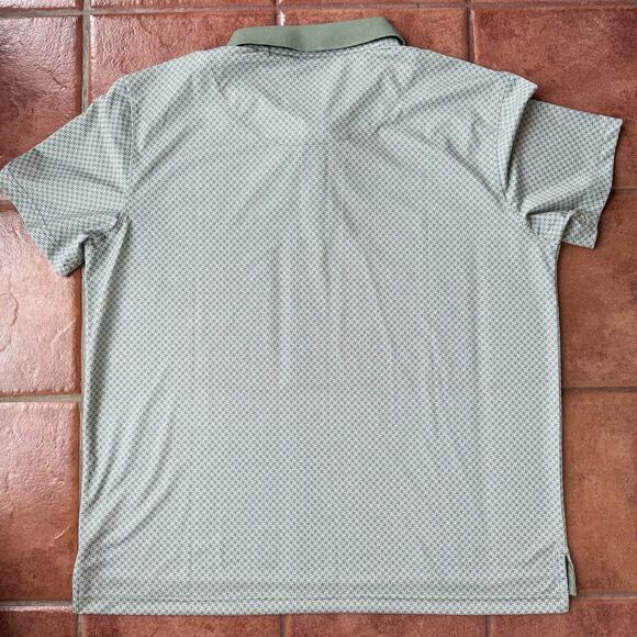 Hickey Freeman Golf Polo XL Green Geometric All Over Print Performance New $59 - Picture 8 of 8